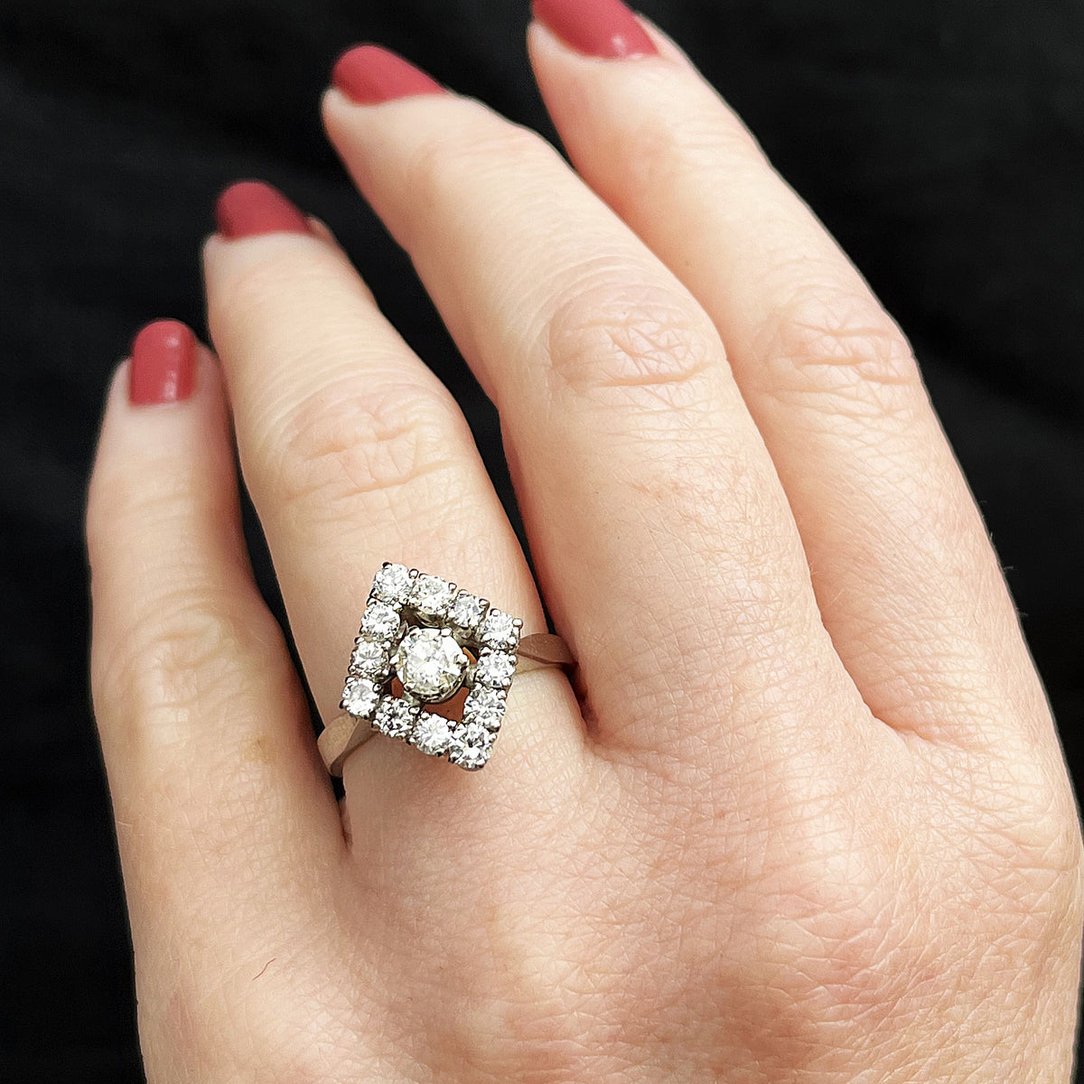 VINTAGE ART DECO 1.36ct DIAMOND RING 18ct GOLD