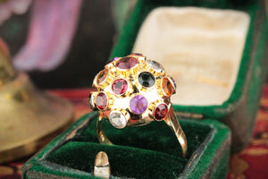 VINTAGE MULTI-GEM SPUTNIK RING IN 18ct GOLD