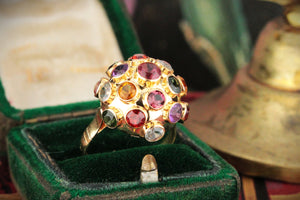 VINTAGE MULTI-GEM SPUTNIK RING IN 18ct GOLD