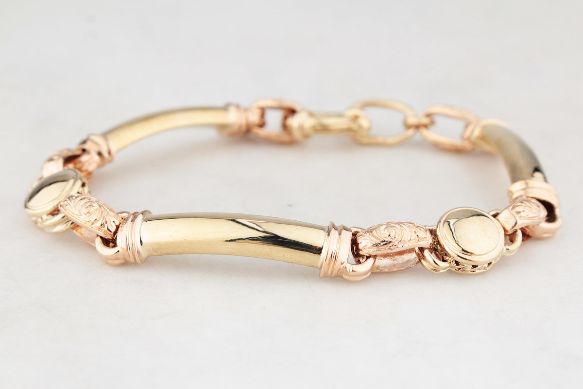 VINTAGE ORNATE LINK BRACELET 9ct GOLD