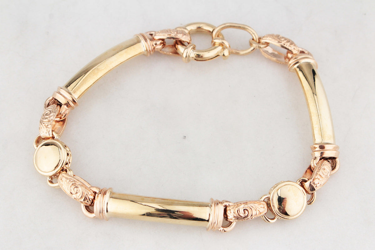 VINTAGE ORNATE LINK BRACELET 9ct GOLD