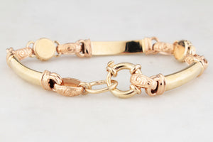 VINTAGE ORNATE LINK BRACELET 9ct GOLD