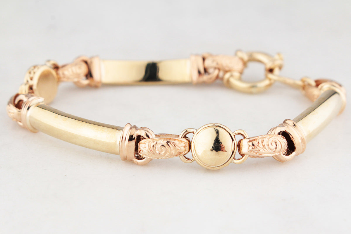 VINTAGE ORNATE LINK BRACELET 9ct GOLD