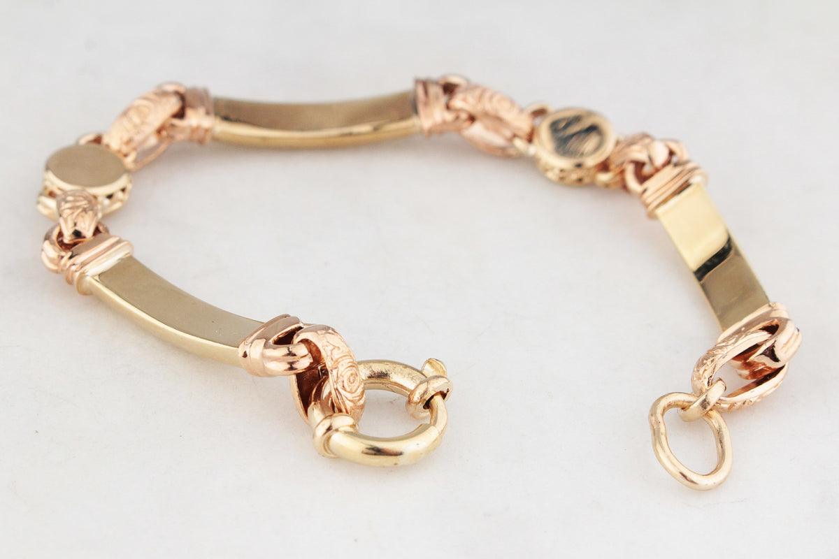 VINTAGE ORNATE LINK BRACELET 9ct GOLD