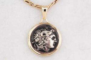 ARCHAEOLOGICAL REVIVAL SILVER COIN 14ct GOLD