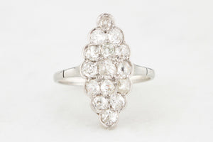 ANTIQUE 1.20ct OLD MINE CUT DIAMOND RING 14ct WHITE GOLD