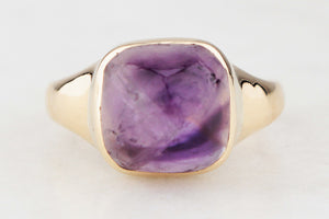 ANTIQUE EDWARDIAN SUGARLOAF AMETHYST RING 18ct GOLD