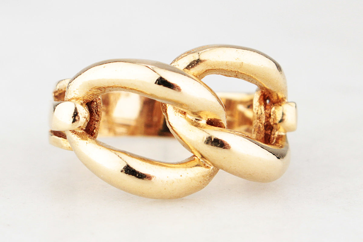 VINTAGE DOUBLE CURB-LINK RING 18ct GOLD
