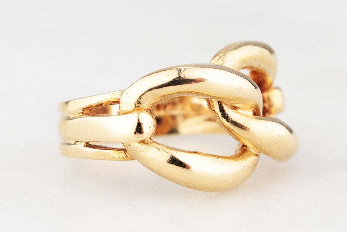 VINTAGE DOUBLE CURB-LINK RING 18ct GOLD