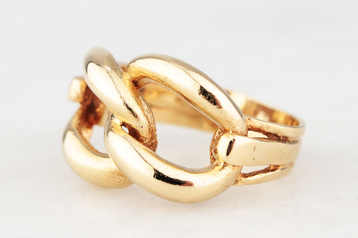 VINTAGE DOUBLE CURB-LINK RING 18ct GOLD