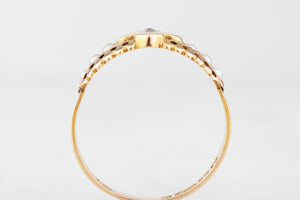 VICTORIAN 1889 DIAMOND & SEED PEARL RING 15ct GOLD