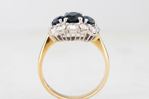 VINTAGE SAPPHIRE & DIAMOND RING 18ct GOLD