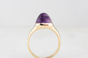 ANTIQUE EDWARDIAN SUGARLOAF AMETHYST RING 18ct GOLD