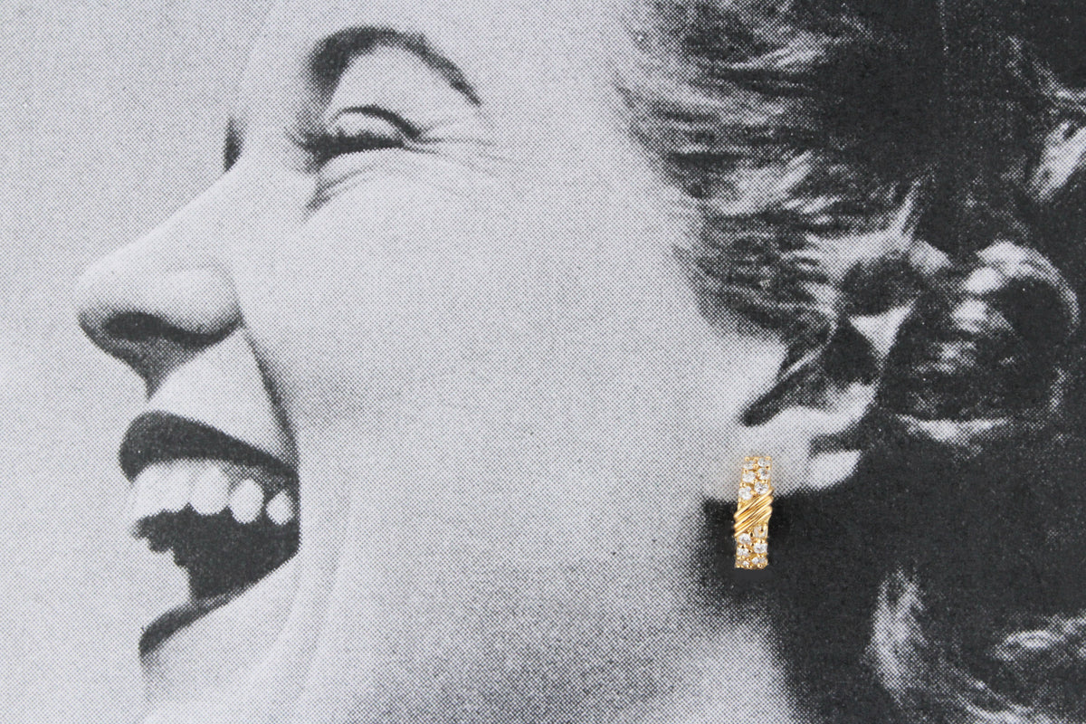 VINTAGE .50ct DIAMOND HOOPS 18ct GOLD