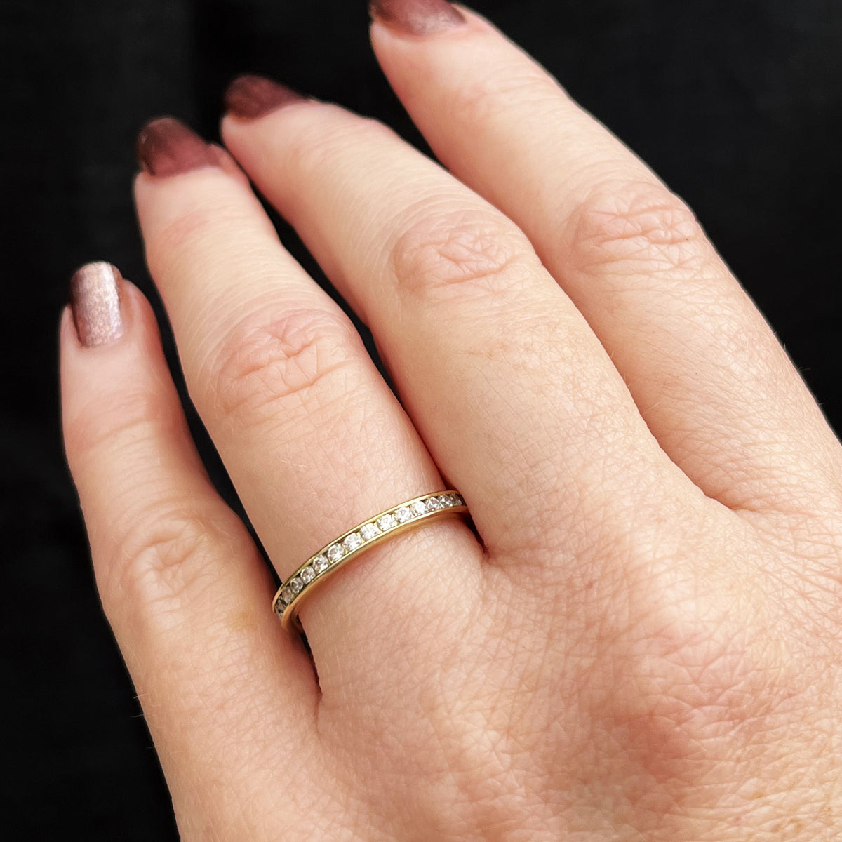 VINTAGE DIAMOND FULL ETERNITY BAND 14ct GOLD