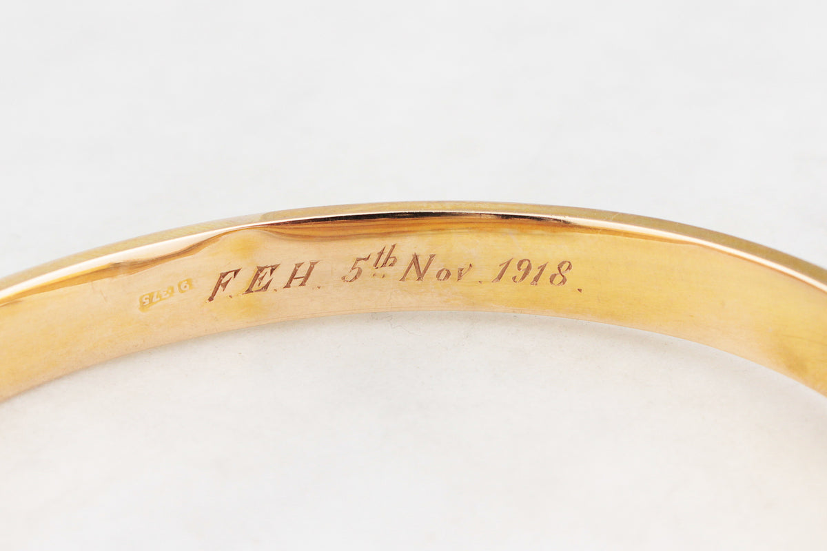 EDWARDIAN 1910 DIAMOND BANGLE 9ct GOLD