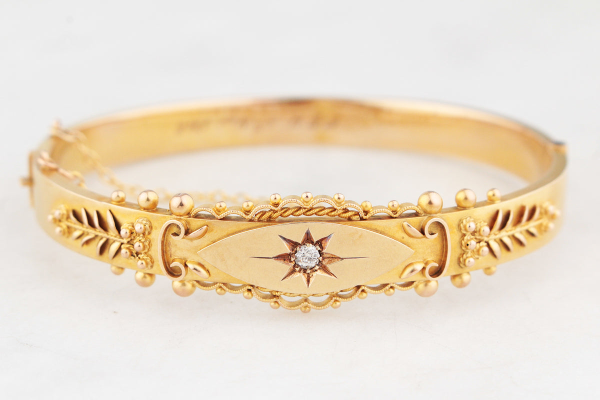 EDWARDIAN 1910 DIAMOND BANGLE 9ct GOLD
