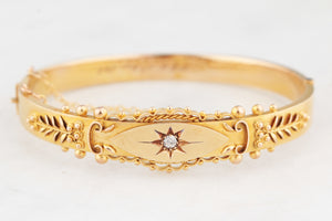 EDWARDIAN 1910 DIAMOND BANGLE 9ct GOLD