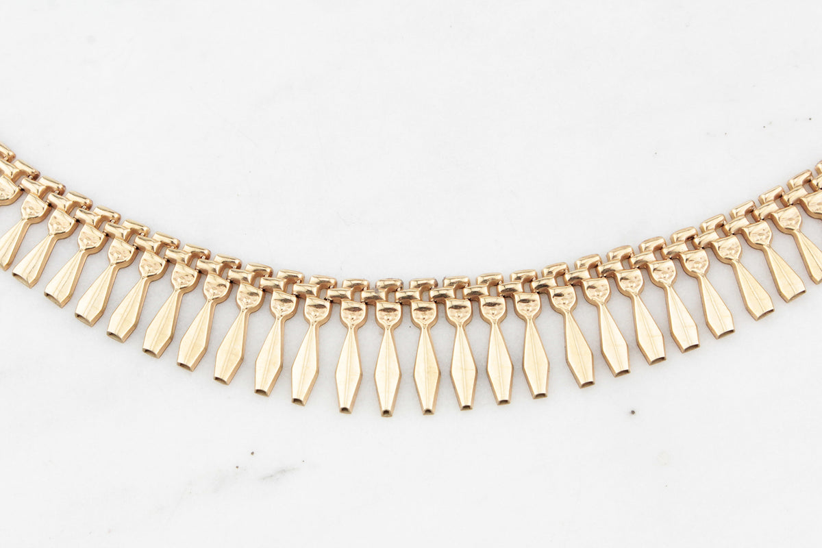 VINTAGE FRINGE NECKLACE 9ct GOLD