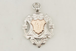 ANTIQUE EDWARDIAN STERLING SILVER FOB MEDAL