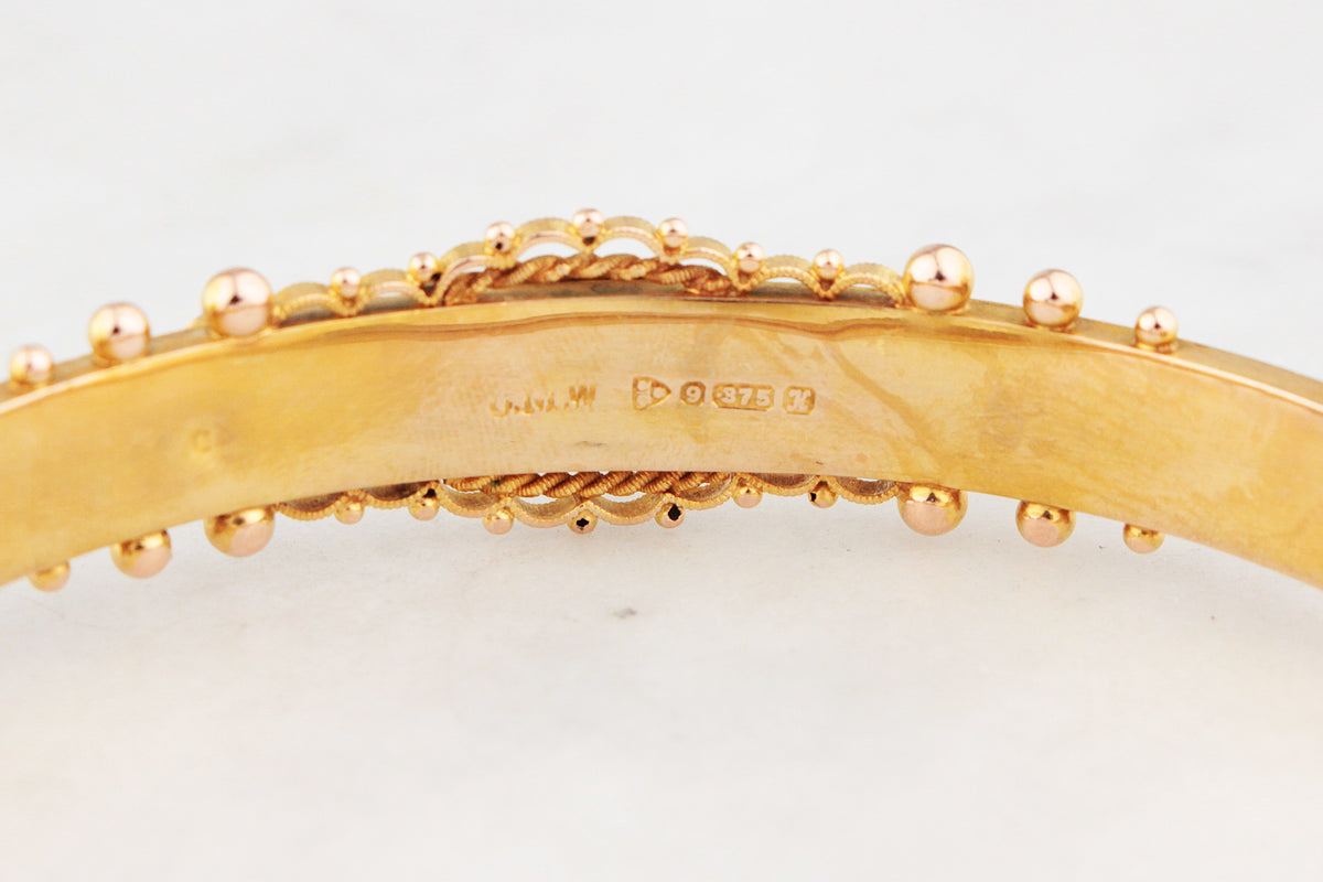 EDWARDIAN 1910 DIAMOND BANGLE 9ct GOLD