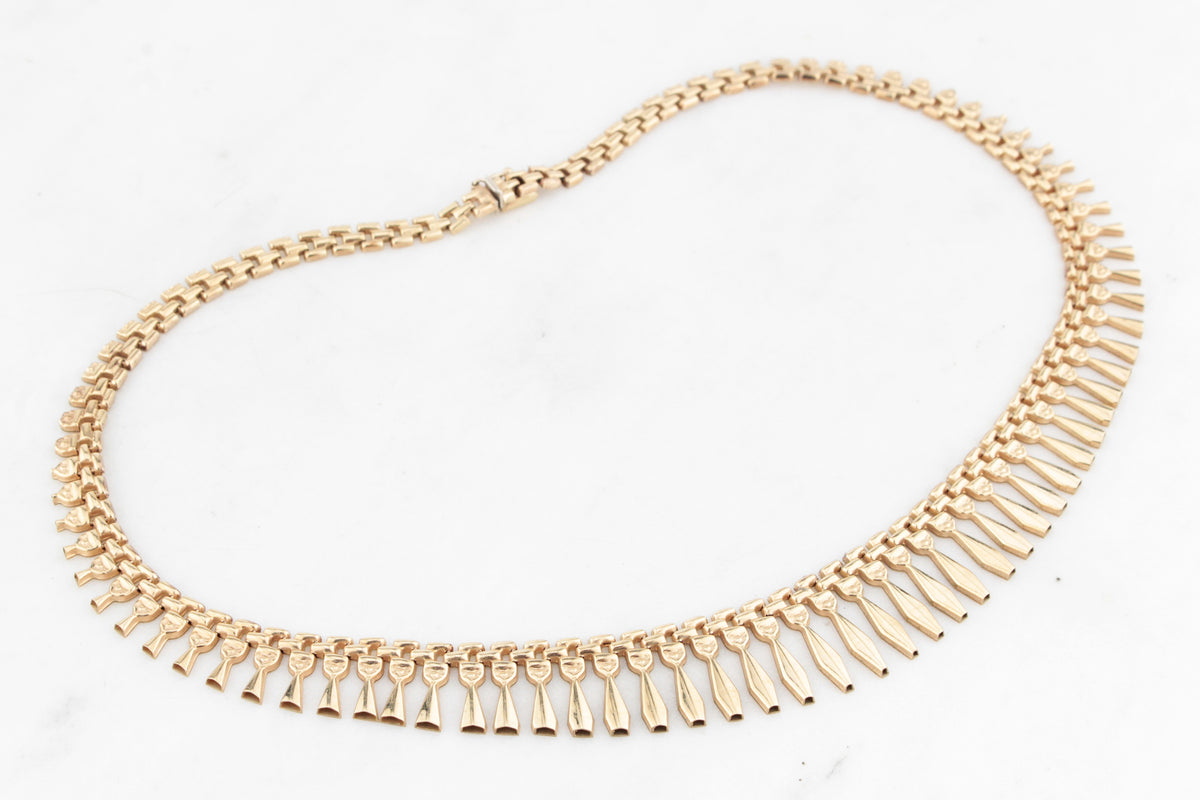 VINTAGE FRINGE NECKLACE 9ct GOLD