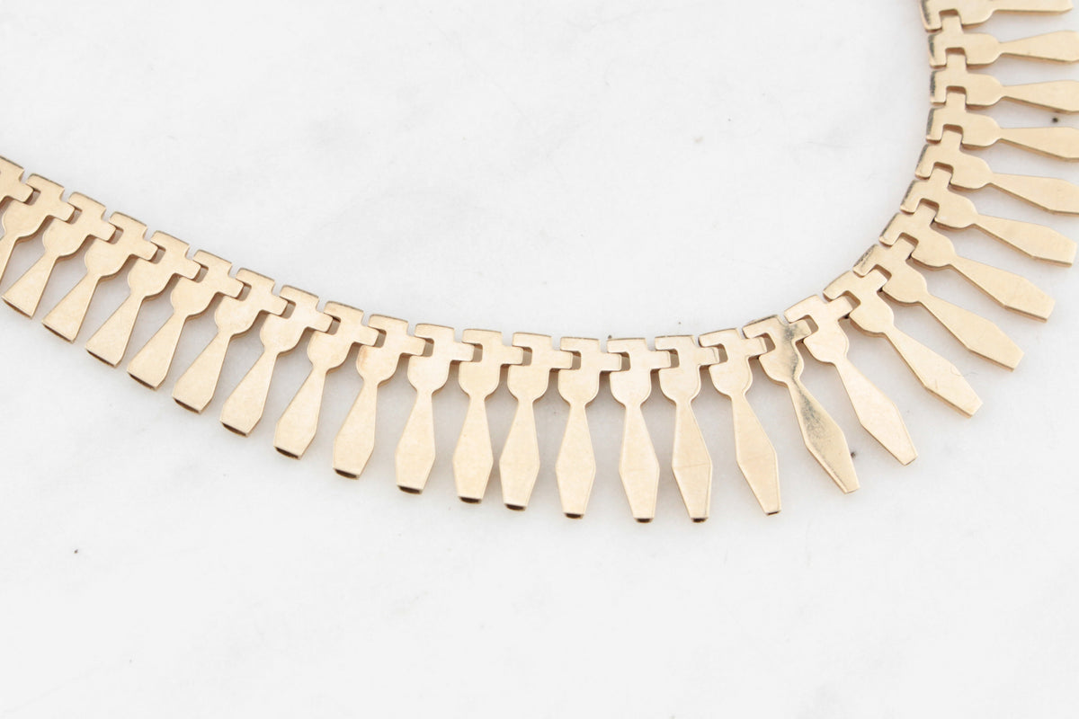 VINTAGE FRINGE NECKLACE 9ct GOLD