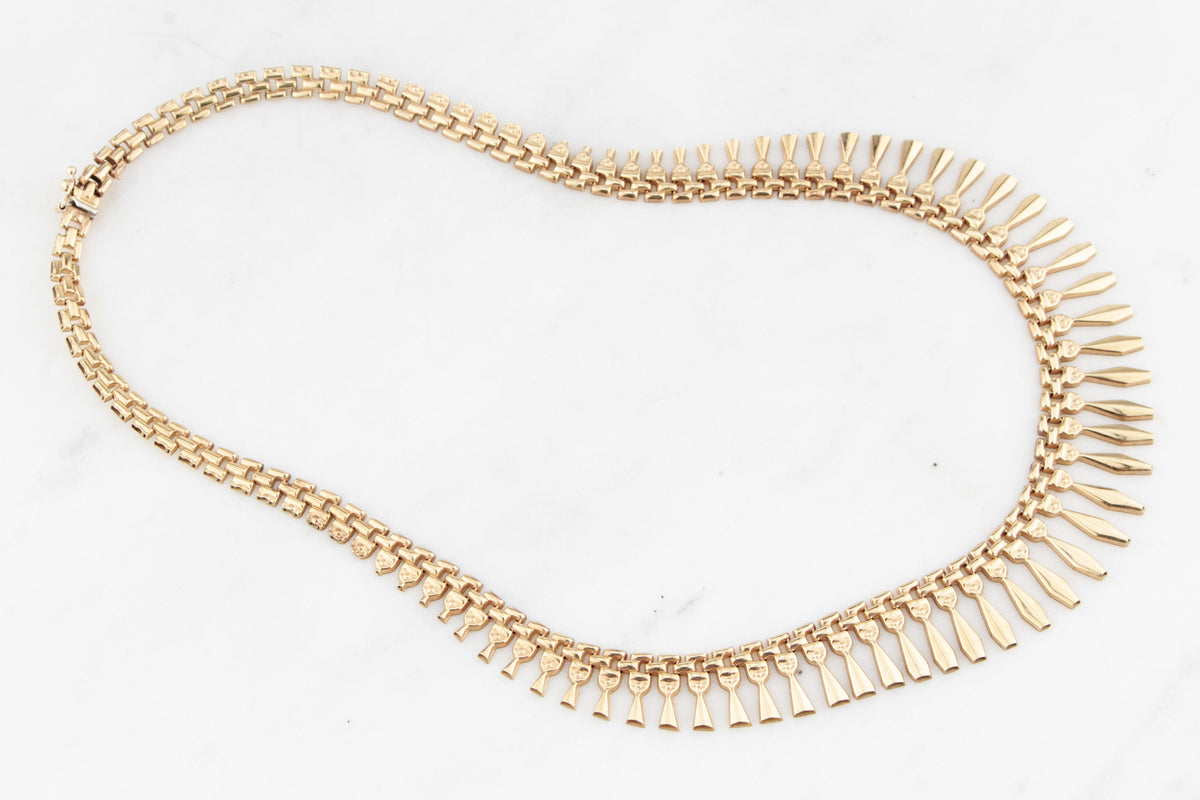 VINTAGE FRINGE NECKLACE 9ct GOLD