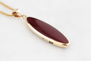 CARNELIAN PENDANT AND EARRING SET 9ct GOLD