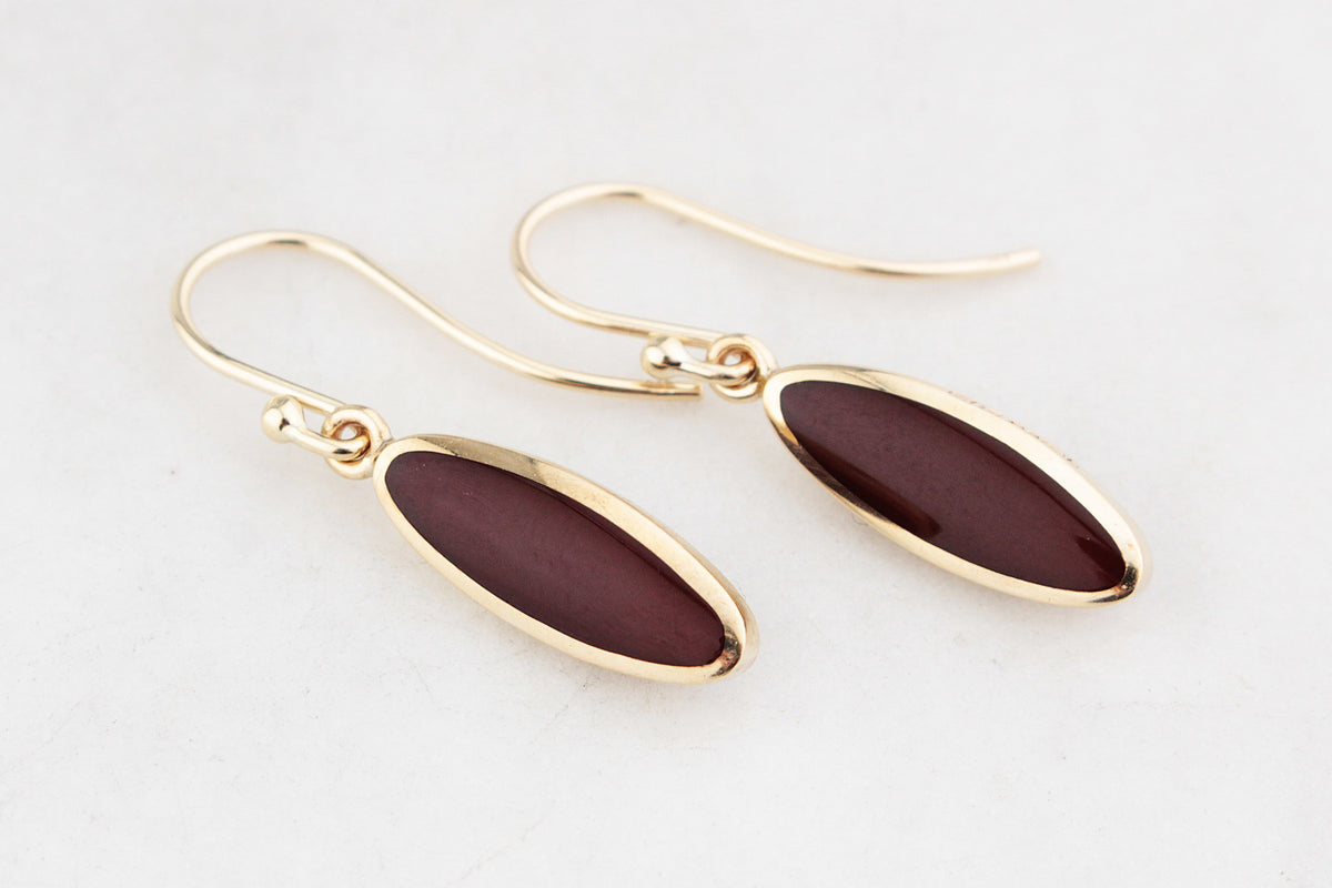 CARNELIAN PENDANT AND EARRING SET 9ct GOLD
