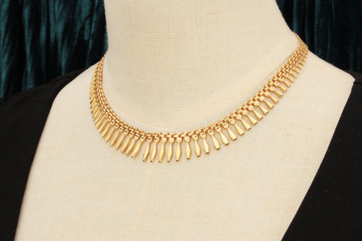 VINTAGE FRINGE NECKLACE 9ct GOLD