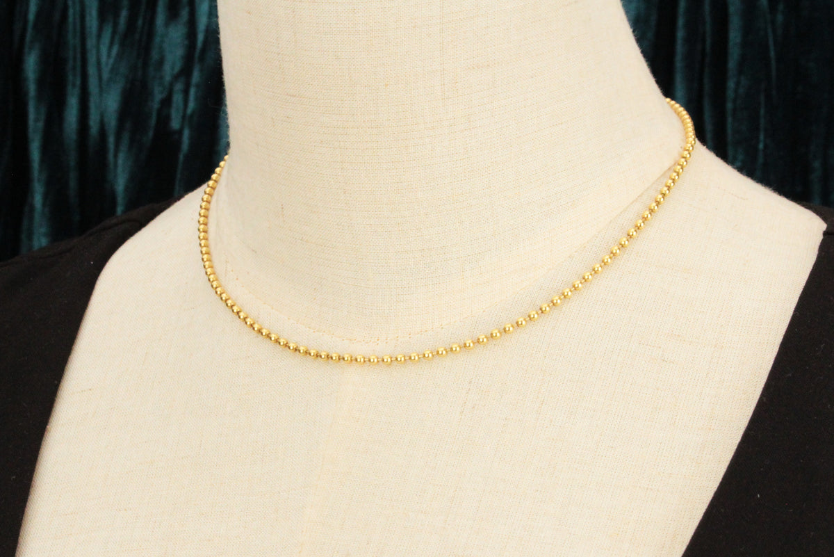 VINTAGE 18ct GOLD BALL LINK CHAIN