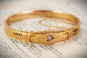 EDWARDIAN 1910 DIAMOND BANGLE 9ct GOLD