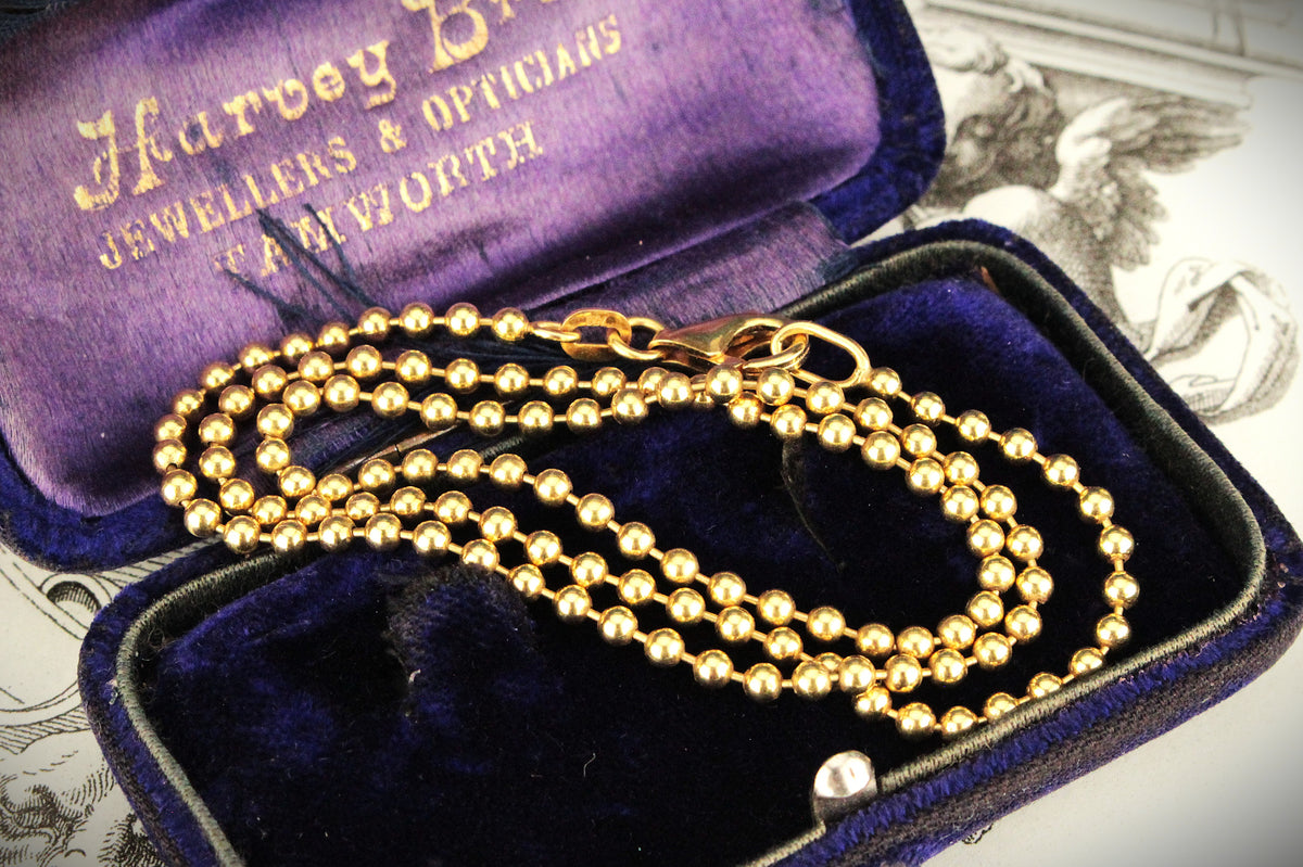 VINTAGE 18ct GOLD BALL LINK CHAIN