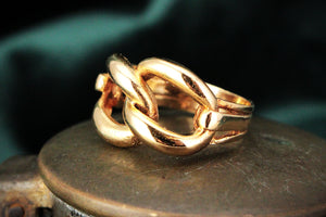 VINTAGE DOUBLE CURB-LINK RING 18ct GOLD