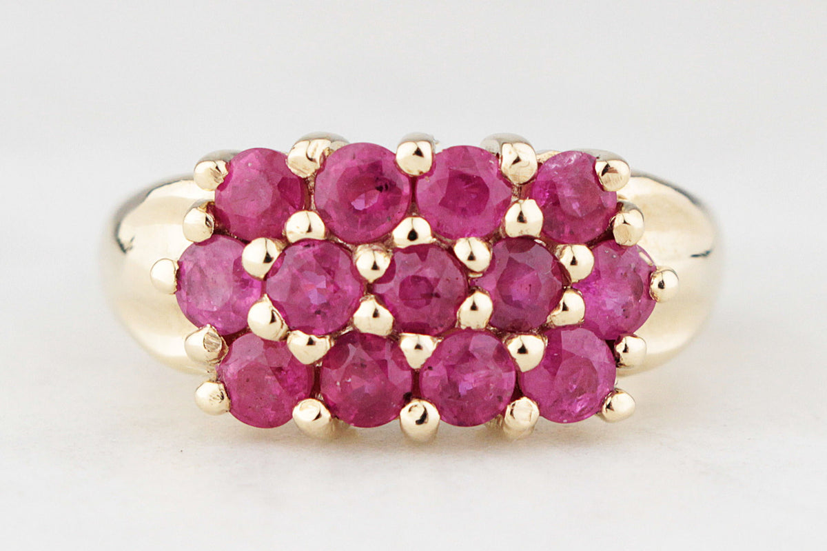 RETRO RUBY RING 9ct GOLD