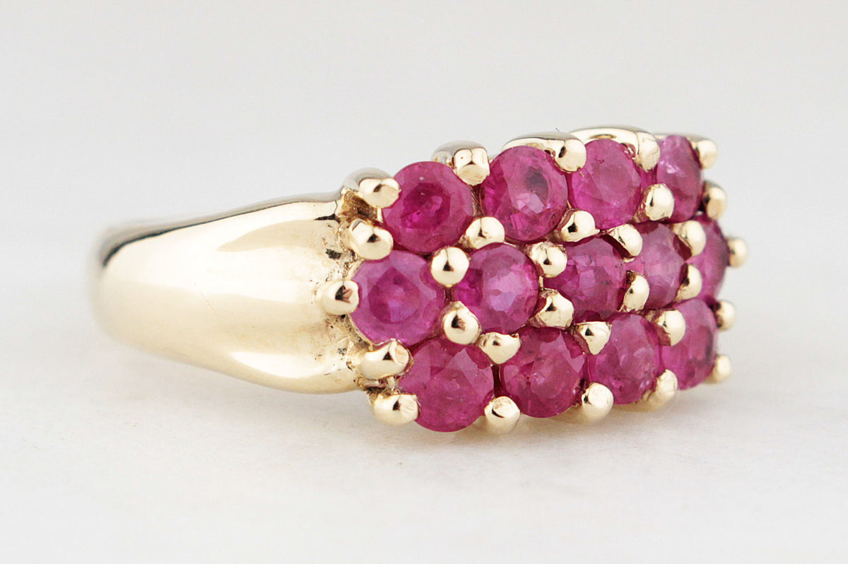 RETRO RUBY RING 9ct GOLD