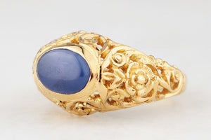 VINTAGE CABOCHON 1.97ct SAPPHIRE 18ct GOLD
