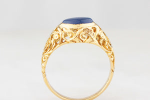 VINTAGE CABOCHON 1.97ct SAPPHIRE 18ct GOLD