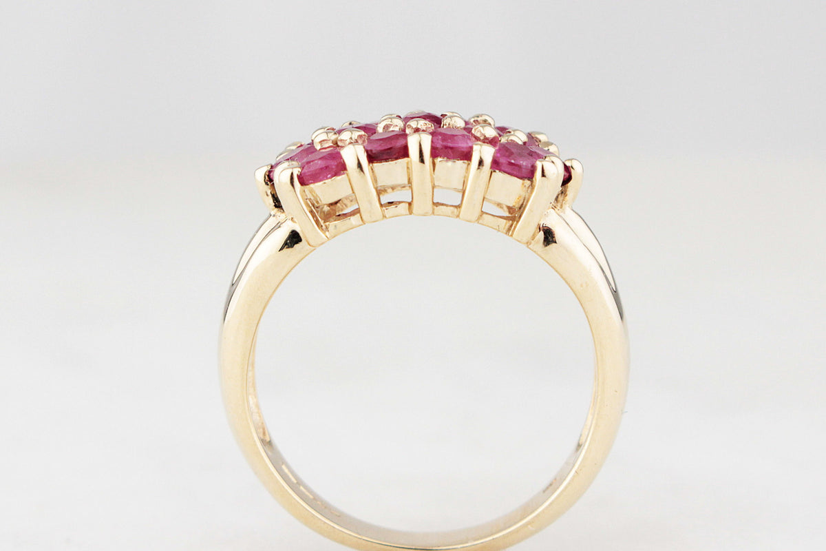 RETRO RUBY RING 9ct GOLD