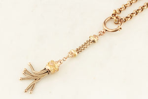 ANTIQUE EDWARDIAN c1900 TASSEL FOB PENDANT 9ct GOLD