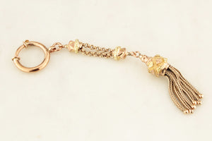 ANTIQUE EDWARDIAN c1900 TASSEL FOB PENDANT 9ct GOLD