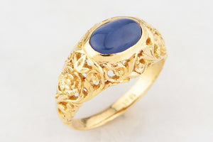 VINTAGE CABOCHON 1.97ct SAPPHIRE 18ct GOLD