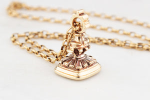 VICTORIAN CITRINE INTAGLIO FOB SEAL 9ct GOLD