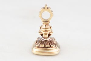 VICTORIAN CITRINE INTAGLIO FOB SEAL 9ct GOLD