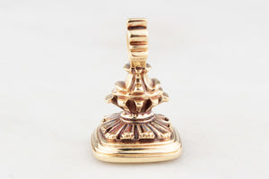 VICTORIAN CITRINE INTAGLIO FOB SEAL 9ct GOLD
