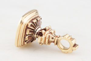 VICTORIAN CITRINE INTAGLIO FOB SEAL 9ct GOLD