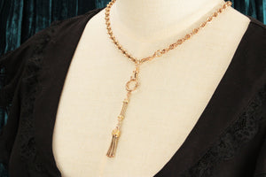 ANTIQUE EDWARDIAN c1900 TASSEL FOB PENDANT 9ct GOLD