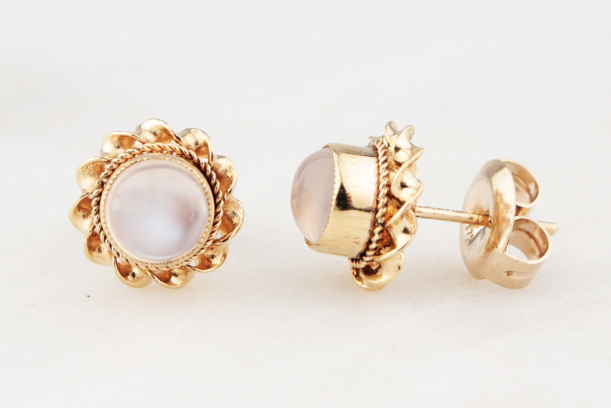 VINTAGE MOONSTONE EARRINGS 9ct GOLD