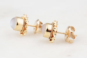 VINTAGE MOONSTONE EARRINGS 9ct GOLD